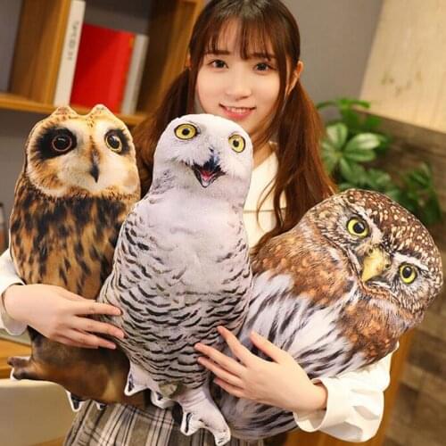 Creative 3d simulation owl doll children plush toy baby kids birds pillow stuffed gift