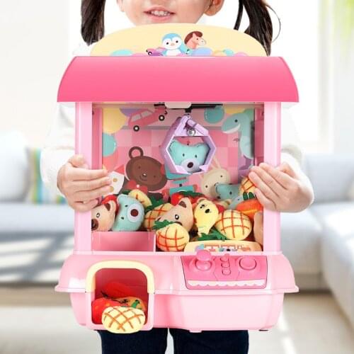 Mini Clip Doll Toy Children Catch Crane Machine Candy Capsule Toy Game Console Coin Wireless Remote Control Operation