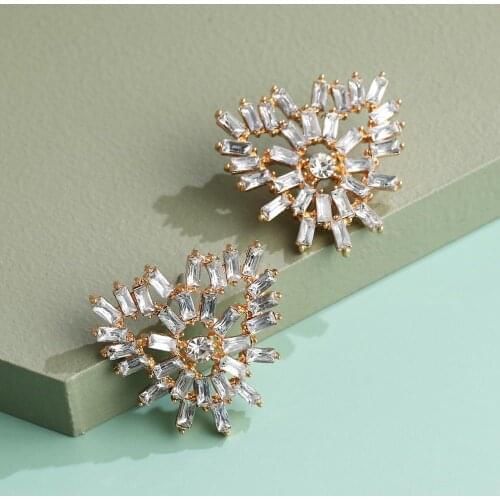 Fashion Simple Irregular Geometric Statement Crystal Earrings For Women Wedding Bridal Party Earring Jewelry 2020