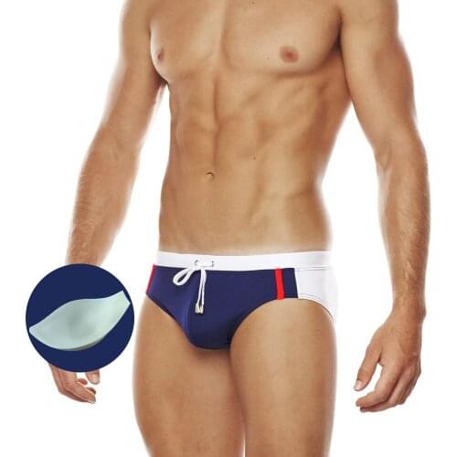 2021 Mens Swimming Trunks Colorblock Sports Briefs Summer Bikini Triangle Swimsuit Low Waist Fashion Beachwear Beach Surf Sport