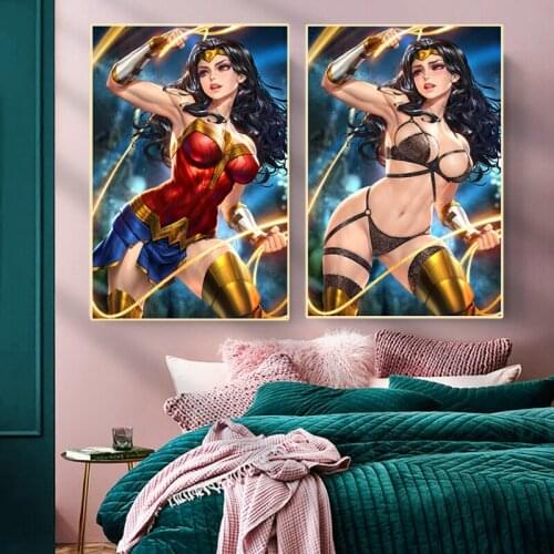 Marvel Sexy Bikini Woman Anime Full Square Diamond Painting 5D Diamond Embroidery Mosaic Cross Stitch Kits Art Home Decor Gift