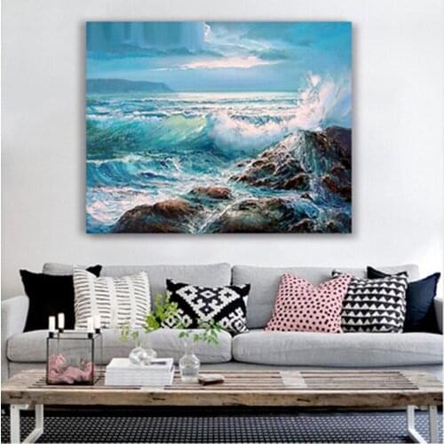 Painting by numbers art paint by number Diy Landscape Seascape painting hand-filled color decoration painting oil paintin