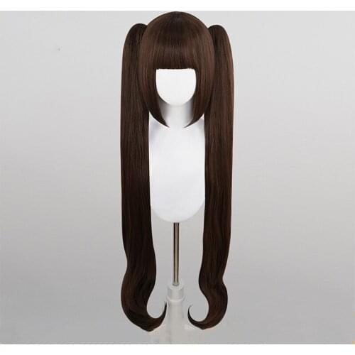 NEKOPARA Chocolat Cosplay Wig Long Clip Ponytails Brown Synthetic Hair Perucas Wigs + Wig Cap