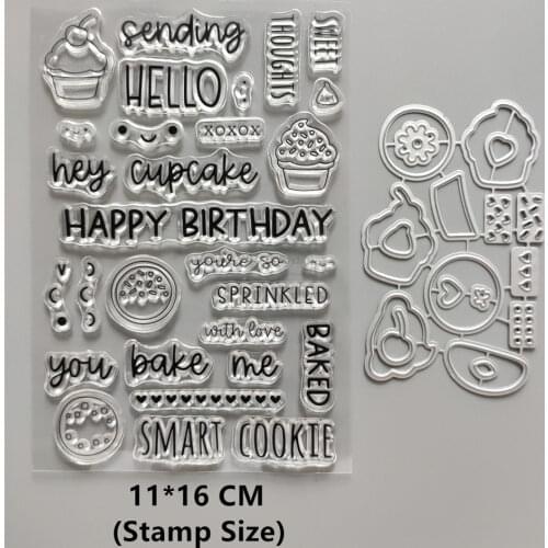 2021 New Cake Letter Clear Stamps and Metal Cutting Dies DIY Scrapbooking Embossing Album Seal Template Punch Stencils