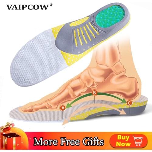 VAIPCOW PVC Orthopedic Insoles EVA Orthotics flat foot Health Sole Pad for Shoes insert Arch Support pad for plantar fasciitis