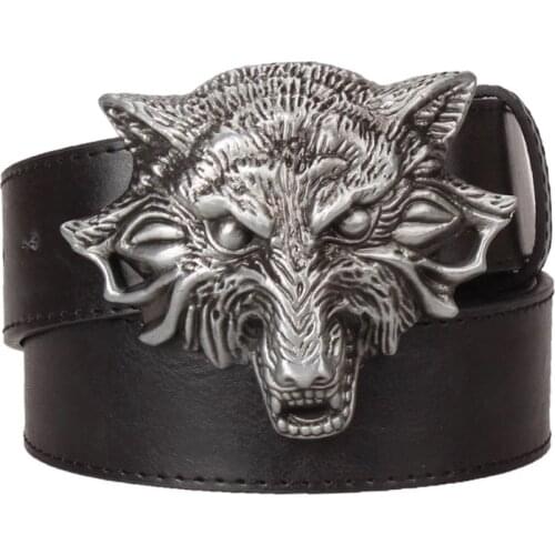 3D Wild Wolf Belt buckle Howling Fenrir Wolf Old Norse Scandinavian viking mithology werewolf solid Novelty Leather Strap Cowboy