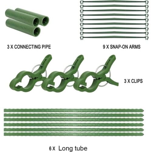 Practical Assembled Garden Plant Support Stakes Multi-functional Durable Cage with 3pcs Clips for Vertical Climbing Plants