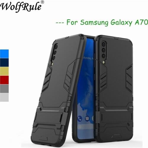 Anti-knock Case For Samsung Galaxy A70 Cover Soft Rubber+ Plastic Case For Samsung Galaxy A70 Case Holder Stand Capa A705F A7050