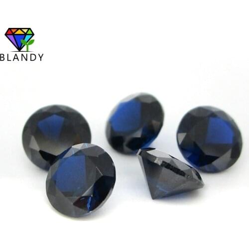 Size 2.0~6.0mm Round Shape 5A Quality Synthetic Rubi Red Corundum Nano Green Stone #114 Blue Gem Stones For Wax Setting Jewelry