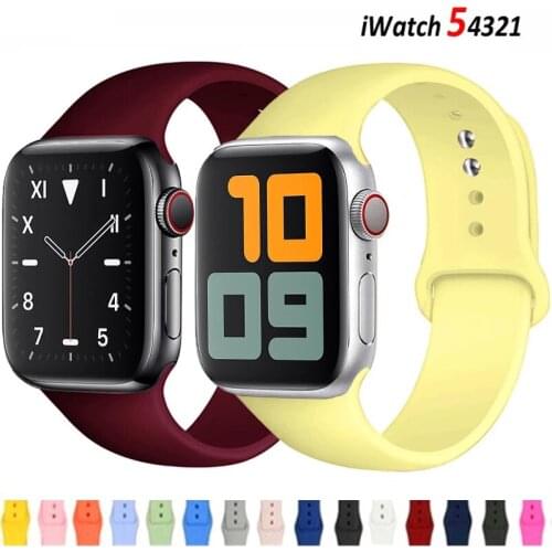 Soft Silicone Band for Apple Watch 6 Series SE 5 4 3 2 1 44MM 40MM Rubber Watchband Strap for iWatch 4/5 42MM 38MM Bracelet