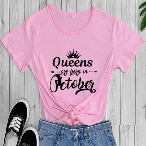 Born in October Birthday Shirt New Arrival Casual Funny T Shirt Birthday Party Tees October Gift 65MF