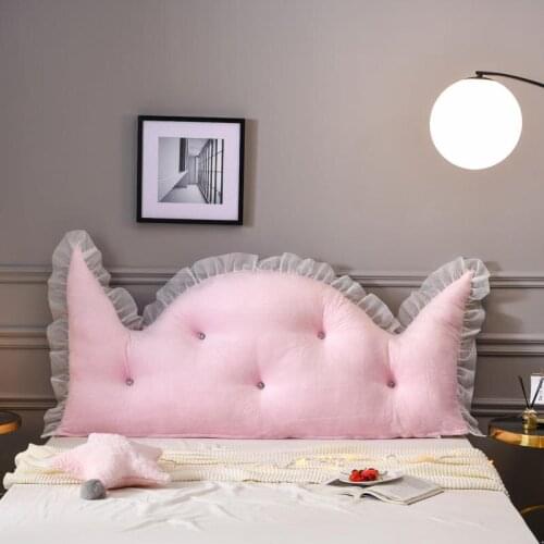 Crystal Velvet Crown Shaped Cushion for Reading and Entertainment Lace Princess Pillow as a Gift for Daughter Birthday