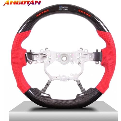 LED Carbon Fiber Display Perforated leather Steering Wheel compatible for LAND CRUISER