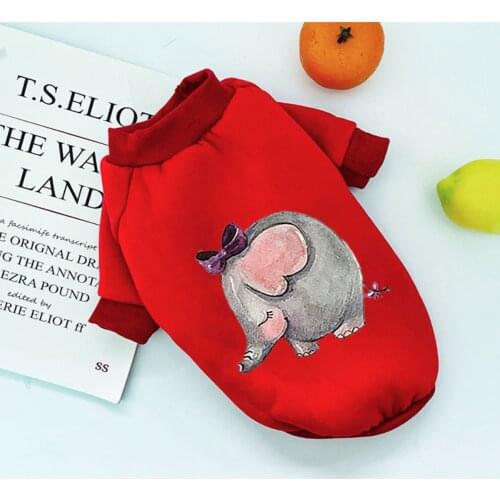 Pet Sweater Autumn And Winter Plus Velvet Sweater Durable Dog Clothes for Small Medium Dogs Vest Animal Printing clothing XS-2XL