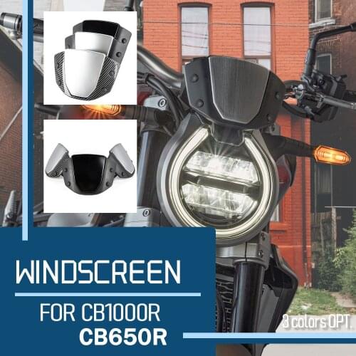 CB650R Windscreen Windshield for Honda CB 650R 2018 2019 2020 2021 CB 650 R Wind Deflector Motorcycle Accessories Carbon Fiber