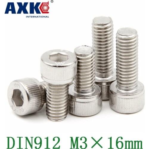 Vis Drywall Free Shipping 100pcs/lot Metric Thread Din912 M3x16 Mm M3*16 304 Stainless Steel Hex Socket Head Cap Screw Bolts
