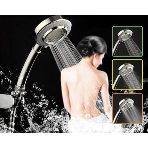 High Quality Pressure Adjustable Rainfall Shower Head Flow Restrictor 3-Mode Water Saving Sprayer Bathroom Shower Head New Style