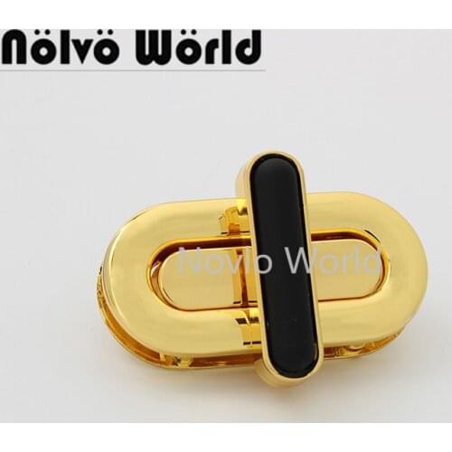 10-50sets 41*20mm K gold color oval shape fashion style twist lock for lady handbag decorative purse hardware lock
