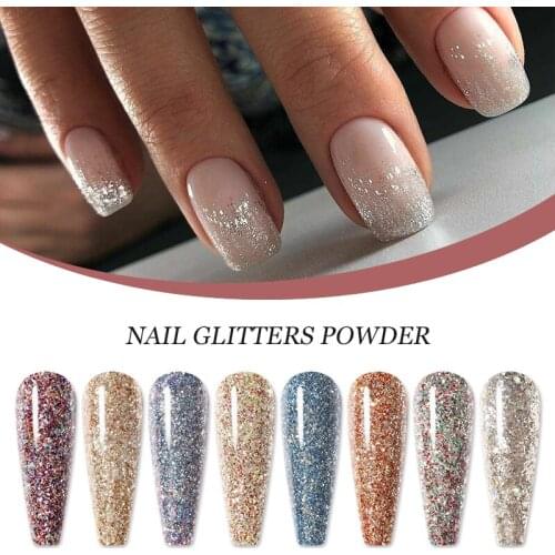 1Box Platinum Shiny Nail Glitter Powder Laser Sparkly Diamond Manicure Nail Art Chrome Pigment DIY Nail Art Decoration LABG01-26