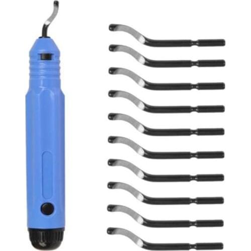 1 Set Tool Fixed Handle Plastic Burr Pocket Knife Trimming Knife Scraper Edge Cutter NB110 Blades Trimming Deburring Head Cutter