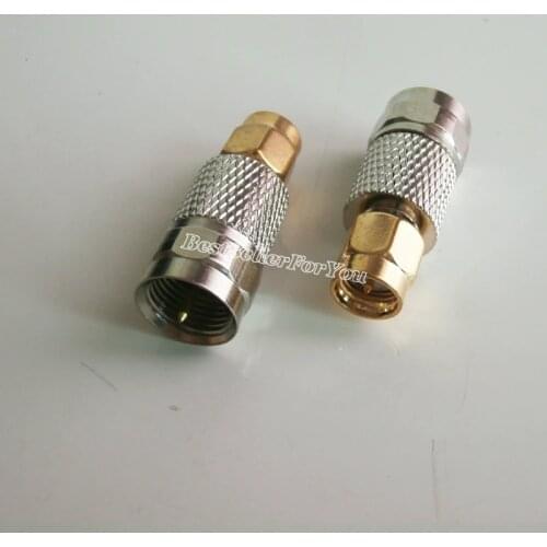 1Pcs SMA-F Adapter SMA male to F-Type male plug straight RF Coax Adapter Connector M/M Copper