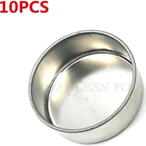 10PCS 4.31x1.5CM Round Metal Tealight Cup Holder Empty Case Candle Wax Container Bowl Mold DIY Jelly Gel Jars Making Accessories