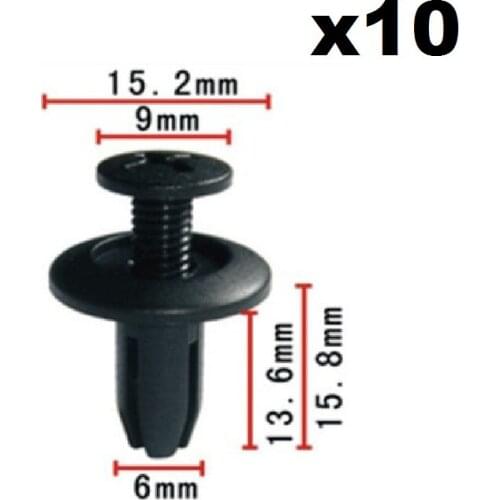 10x For Honda Screw expansion buckle 6mm / Nylon Retainer Clip Brand New