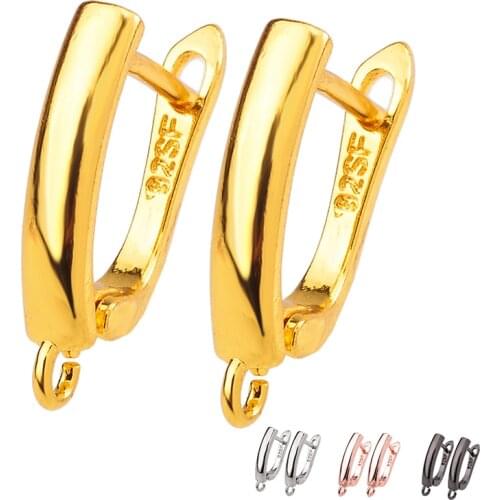 2 Pairs 2021 Trend Womens Earrings Fashion Handmade Supplies Gold/Silver Color Brass Hypoallergenic Lever Fastener Findings