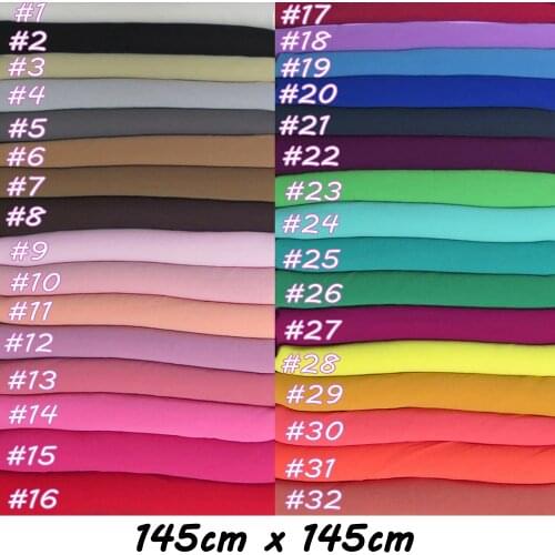 20pcs/lot Square Heavy Chiffon Hijab Scarf Shawl Muslim Head Wrap 145cm x 145cm