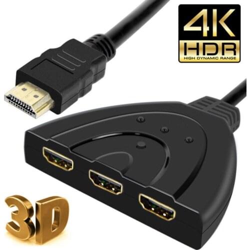 3 Port HDMI Splitter Cable 1080P Switch Switcher HUB Adapter For HDTV PlayStation 4 Xbox Drop Shipping Wholesale