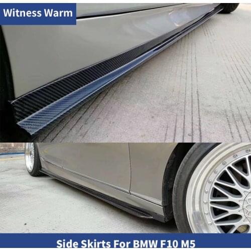 Carbon Fiber Car Side Skirts Extension Body Apron Lip For BMW F10 M5 bumper side Lip Splitters 2010-2016