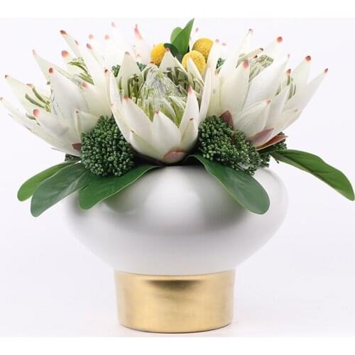 White flower art Soft adornment concise style Model house sales office club artificial flower Floral crafts