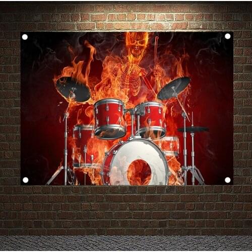 Large Size Rock Band Banners & Flags Tapestry Wall Art Metal Music Cloth Poster Bedroom Dormitory Decoration Hanging Painting 1