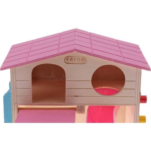 Wooden Hamster Toy House Rat Mouse Gym Exercise Climbing Toy PlayGround Bed Nest