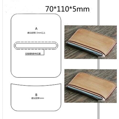 Designer leather craft template zipper coin bag die cutting knife mould sewing pattern hand punch tool set deri el aletleri