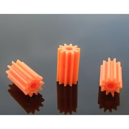 Plus Long Gear White / Orange 102A Height 10mm Outside Diameter 6mm Toy Model Pinion Gears (10pcs/lot)