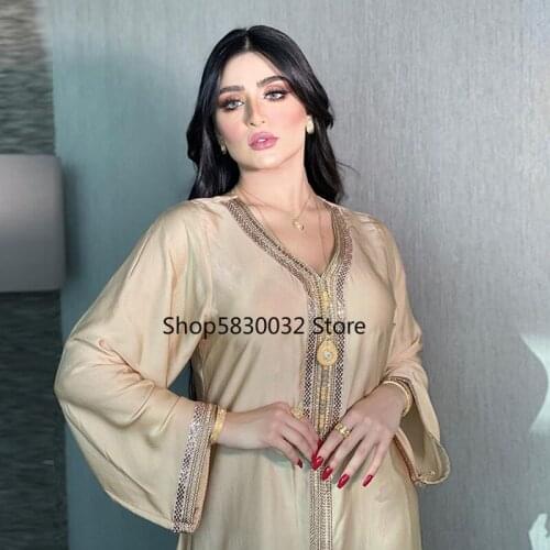 Eid Satin Abaya Dubai Muslim Dress Turkey Islam Robe Longue Djelaba Femme Musulman Dresses For Women Caftan Marocain De Soiree