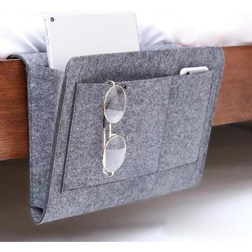 Felt Bedside Storage Bag Organizer Anti-slip Bedside Bag Bed Sofa Side Hanging Couch Storage Bed Holder Pockets