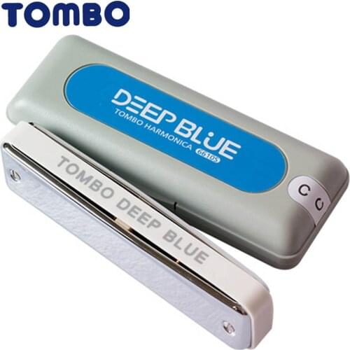 Tombo Harmonica Deep Blue Diatonic 10 Holes Blues Harp Mouth Organ ABS Key Of C Harmonica Musical Instruments Japan Tombo 6610S