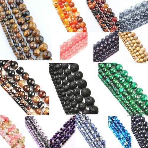 LNRRABC New!About 30 piece/lot 8mm Mixed Loose Beads Colorful Charms Spacer Round Stone Beads DIY Jewelry Making Accessory