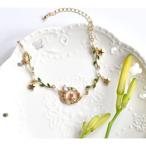 Cute Cat Flowers Star Bracelet Bangles For Women Sweet Romantic Ins Bracelet Fashion Japanese and Korea Jewelry