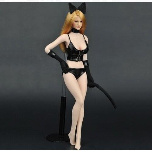 1/6 Scale ZY5010 Female Black Sexy Catwomen Sexy Cat Girl Costume Clothes Clothing Suit Set Model for 12''Action Figure Body