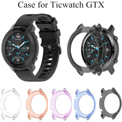 Soft TPU Case for Ticwatch GTX Smart Watch Protective Cover Bumper Ultra-thin Frame for Ticwatch GTX Watch Accessories