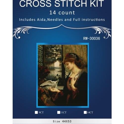 Old woman and dove ,Counted Cross Stitch 14CT Cross Stitch Sets Wholesale cartoon Cross-stitch Kits Embroidery Needlework