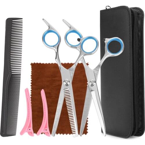 Hairdressing Kits Barber Scissors Set Hair Trimmer For Men Cutting Shears Haircut Comb Clips Barber Accessories Hair Tool