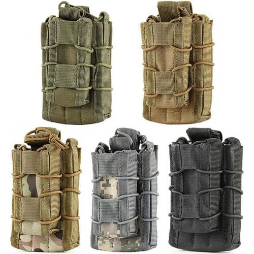 New Tactical Rifle Pistol Magazine Pouch MOLLE Military Airsoft Ammo Double Single Rifle Mag Carrier Case Hunting Accessories