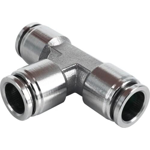 PE sereis 304 stainless steel pneumatic Union tee quick insert connector PE4 PE6 PE8 PE10 PE12 PE14 PE16