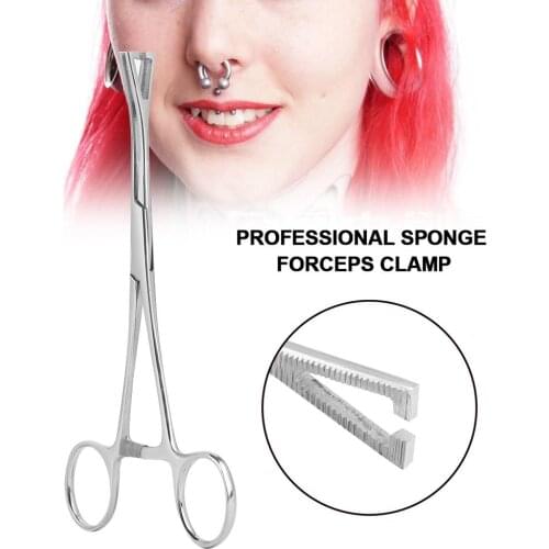 Body Piercing Pliers Tool Ear Lip Navel Nose Tongue Septum Sponge Forceps Clamp For Lip Nipple Studs Rings
