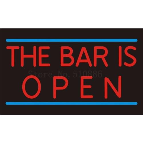 Custom Signage NEON SIGNS For The Bar is Open Beer Club BAR PUB Signboard Display Decorate Store Shop Light Sign 24*20"