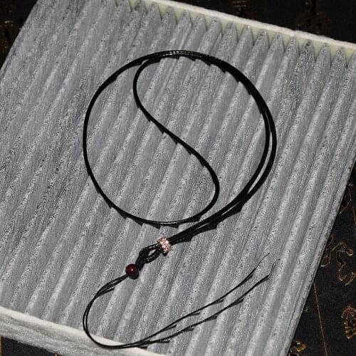 Wholesale Inlaid Rhinestone Accessories Korean Wax Silk Braided Female Necklace Rope, Pendant Lanyard, Mobile Phone Lanyard